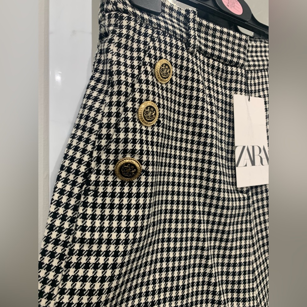 Zara gingham shorts size xs